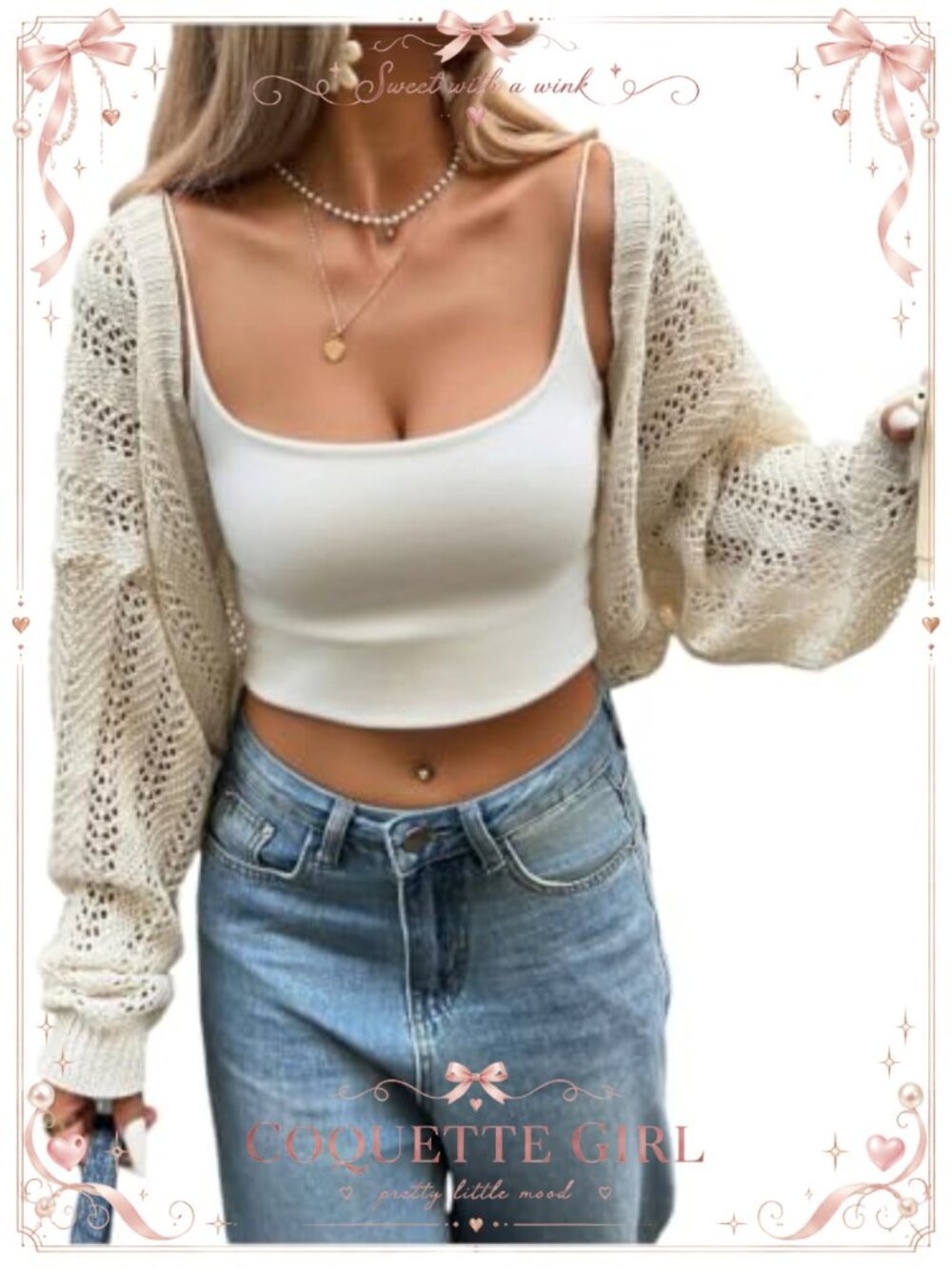 Crochet Shrug Lightweight Bat Wing Bolero Cropped Cardigan Loose Fit